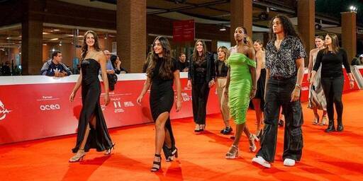Roma Volley femminile in sfilata alla festa del Cinema